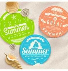 Summer vacation and travel labels vector image