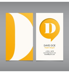 Business card template letter D vector image