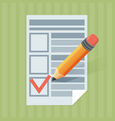 Form pencil and tick icon vector image