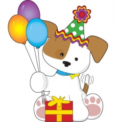 Cute puppy birthday vector image