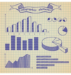 Infographics elements sketch vector image