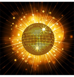 Gold disco ball starburst vector image