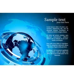 Tech background with globe vector image