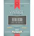 Old Style Vintage Menu of the Day background vector image