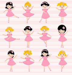 Cute ballerinas set vector image