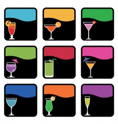 Cocktail icons vector image