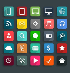 Technology business flat icons modern template des vector image