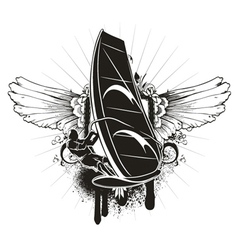 Grunge summer emblem vector image