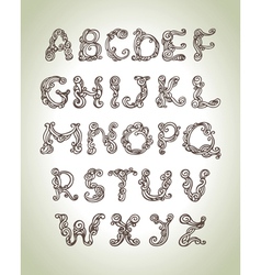 Swirly alphabet vector image