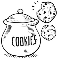 Doodle cookie jar vector image