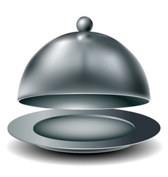 Metal food tray vector image