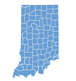 State Map of Indiana by counties vector image