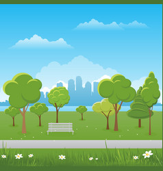 Spring landscape background public park vector image