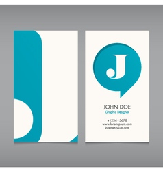 Business card template letter J vector image
