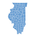 State map of illinois by counties vector image