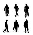 Men walking silhouettes vector image