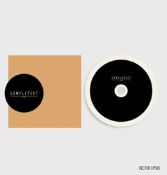 Blank compact disk with cover mock up template vector image