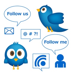 Cartoon of blue bird vector image