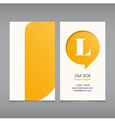 Business card template letter L vector image