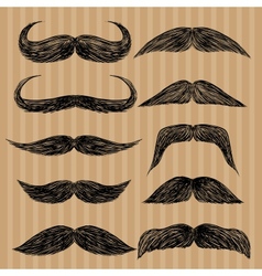 Different types of mustaches Retro style vector image