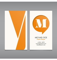 Business card template letter M vector image