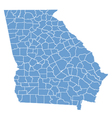 State map of Georgia by counties vector image