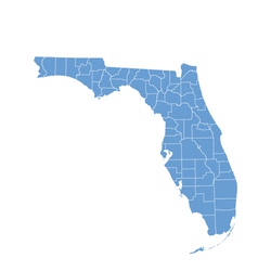 State map of Florida by counties vector image