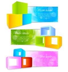 Set of banners with 3d element Set of banners with 3d element vector image