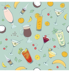 Cocktail drinks hand drawing vector image
