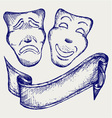 Comedy and tragedy theater masks vector image