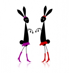 Rabbits vector image
