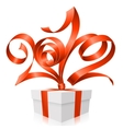 Gift box and red ribbon vector image