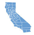 State Map of California by counties vector image