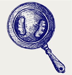 Sausages on frying pan vector image