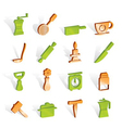 Kitchen and household tools icons vector image