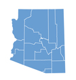 State map of Arizona by counties vector image