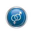 Button with female and male symbol vector image