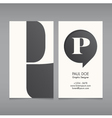 Business card template letter P vector image