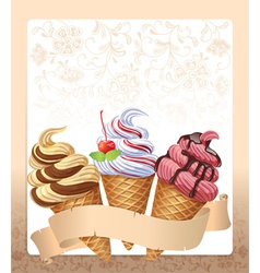 Ice cream menu vector image