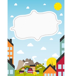Banner with small town vector image
