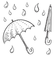 Doodle umbrella vector image
