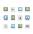 Realistic car parts and services icons vector image