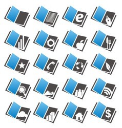 Book icons set and logo design concepts vector image