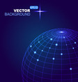 Abstract 3d sphere with blue lines and white dot vector image