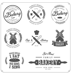 Set of bakery labels badges and design elements vector image