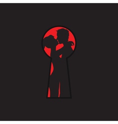 Keyhole and lovers vector image
