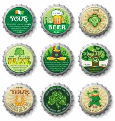 St. Patrick's Day bottle caps vector image