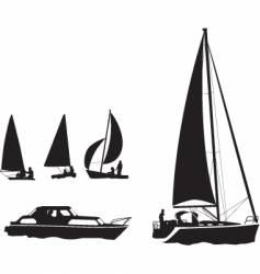 Boat silhouettes Boat silhouettes vector image