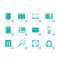 Stylized business office and mobile phone icons Stylized business office and mobile phone icons vector image
