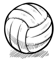 Doodle volleyball vector image